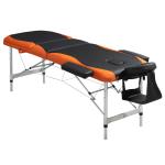Marquesa de Massagem Dobrável e Portátil com Altura Ajustável e Apoio para a Cabeça 210x81x62 - 85 cm Laranja e Preto
