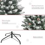 Árvore de Natal Artificial Ø69x150cm com 464 Ramas e 28 Pinhas Folhas de PVC Base Dobrável e Suporte Metálico Decoração de Natal para Interiores Verde