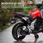 Moto Elétrica para Crianças de 3 - 6 Anos com Licença Honda com USB MP3 Luz LED e Velocidade 3 km/h Carga 30 kg Vermelho