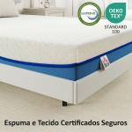 Colchão 190x90 cm Espessura 20 cm Colchão Viscoelástico com Chá Verde Firmeza Média Cama Refrescante com Espuma de Gel