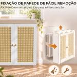 Cobre - radiador com 2 Portas em Rotim para Sala e Quarto 78x19x75 cm Branco