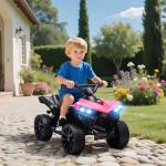 Quadriciclo Elétrico para Crianças 6 V Quadriciclo para Crianças com Velocidade até 3 km/h Faróis e Música 70x42x45 cm Rosa