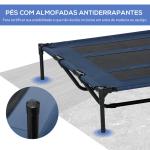 Cama para Animais de Estimação Cama Elevada para Cães Gatos com Tecido Transpirável para Dormir Relaxar Exterior Jardim Terraço 122x91x23cm Azul