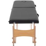 Marquesa de Massagem Dobrável Portátil com Apoio para a Cabeça Altura Ajustável e Bolsa de Transporte 186x60x58 - 81 cm Preto