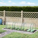 Estufa para Jardim Estufa Pequena para Cultivo de Plantas com 3 Janelas 350x100x80 cm Transparente e Verde