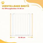 Barreira de Segurança para Cães 75 - 85 cm para Portas e Escadas, Dupla Direção, Duplo Bloqueio, Branco