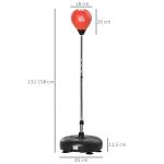 Saco de Boxe de Pé com Altura Ajustável de 4 Níveis Punching Ball com Base Preenchida Luvas e Inflador para Adultos e Adolescentes Ø45x132 - 158cm Preto e Vermelho