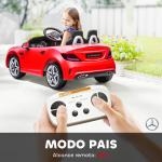 Carro Elétrico Mercedes SLC 300 12V com Controlo Remoto Faróis LED Música TF USB e Abertura da Porta 3 - 5km/h 107x62,5x44 cm Vermelho