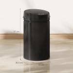 Balde de Lixo de Cozinha Automático 30 L em Aço Inoxidável Sensor Infravermelhos Fecho Automático 32x30,5x51 cm Preto