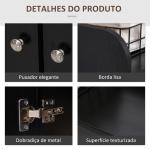 Sapateira com 2 Portas Prateleiras Interiores e 4 Prateleiras Exteriores com Altura Ajustável 83x30x90 cm Preto