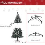 Árvore de Natal Automática 150 cm com 378 Ramos 41 Decorações Suporte em Aço Base Dobrável e Removível Verde