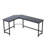Secretária de Canto Mesa de Computador em Forma de L com Estrutura de Aço 168x120x75cm Preto