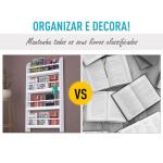 Estante de Parede para Livros com 4 Prateleiras Estante de Livros para Escritório Dormitório Entrada Carga Máxima 30 kg 56x12x113 cm Branco
