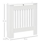 Cobertura Radiador 78x19x81 cm Cobertura para Radiador de MDF com Desenho Moderno e Prateleira Branco