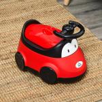 Bacio para Bebé de 6 - 36 Meses Bacio de Aprendizagem Treinamento Portátil em Forma de Carro com Tampa Volante Fácil de Limpar Carga 50kg 40x27,5x29,1cm Vermelho