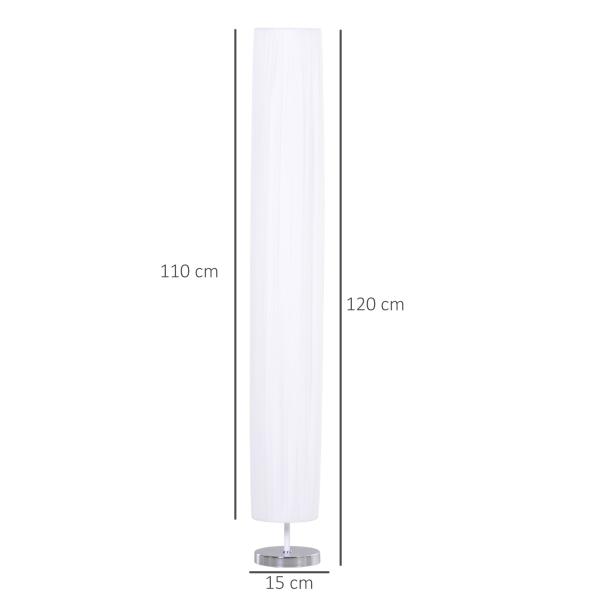 Candeeiro de Pé Moderno com Interruptor de Pé e Base de Aço Inoxidável Ø15x120 cm Branco
