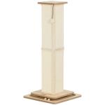 Poste Arranhador para Gatos 87 cm Arranhador para Gatos com Bola Suspensa Trilho com Bola e Poste de Sisal Bege e Madeira