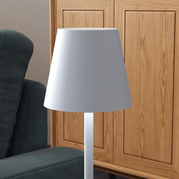 Candeeiro de Mesa com Luzes LED Candeeiro de Mesa Sem Fios Recarregável por USB - C 3 Cores Ø11,2x36,5 cm Branco