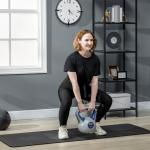 Kettlebell 12 kg Peso Russo com Revestimento de PU e Enchimento de Areia para Treinamento 24x17x28 cm Azul e Cinza