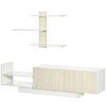 Móvel de TV para Sala de Estar Móvel para Televisores 150x31,5x40cm e Prateleira de Parede 95,5x16x60cm Madeira e Branco