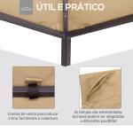 Toldo de Substituição de 3x3m para Pérgola de Jardim com 8 Orifícios de Drenagem e Ventilação Bege