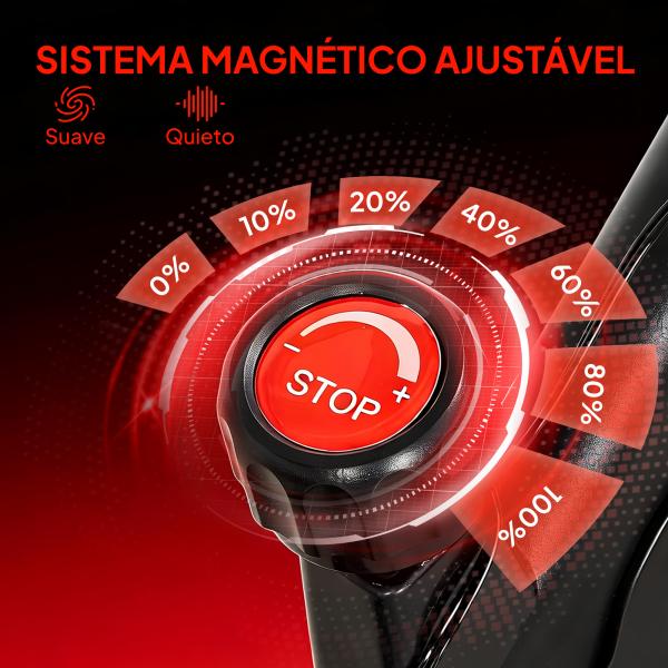 Bicicleta Estática com Resistência Magnética Regulável Ecrã LCD Volante Assento e Guiador Ajustáveis Preto