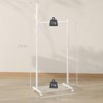 Charriot com Rodas 5 Ganchos Barra para Pendurar e Prateleira Inferior 68x43x171 cm Branco