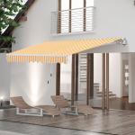 Toldo Manual Retrátil 350x250 cm Toldo Exterior para Terraço com Ângulo Ajustável Braço Articulado Montagem à Parede Estrutura de Alumínio Anti - UV e Impermeável para Jardim Laranja