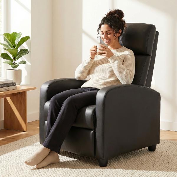 Poltrona de Massagem Reclinável com 2 Zonas de Massagem 8 Programas e 5 Níveis de Intensidade 68x88x98 cm Preto