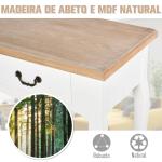 Mesa Consola Mesa Auxiliar com 2 Gavetas para Entrada Corredor Sala de Estar 87x34x78,5cm Branco e Madeira