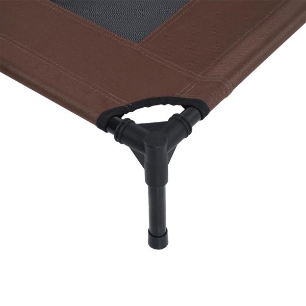 Cama Elevada para Cães Cama de Animais de Estimação com Malha Transpirável e Tecido Oxford para Exterior Interior Ar Livre Jardim Terraço 92x76x18cm Marrom