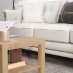 Mesa de Centro Moderna Mesa Auxiliar com Prateleira para Sala de Estar Escritório 90x45x44,5 cm Madeira