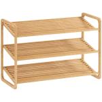Sapateira de 3 Níveis Estante para Sapatos em Bambu para 12 Pares de Sapatos 76x33x50,8 cm Madeira