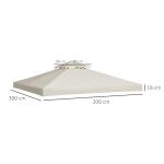 Toldo de Substituição 3x3m para Pérgolas Toldo de Substituição de Pérgolas de Jardim Creme