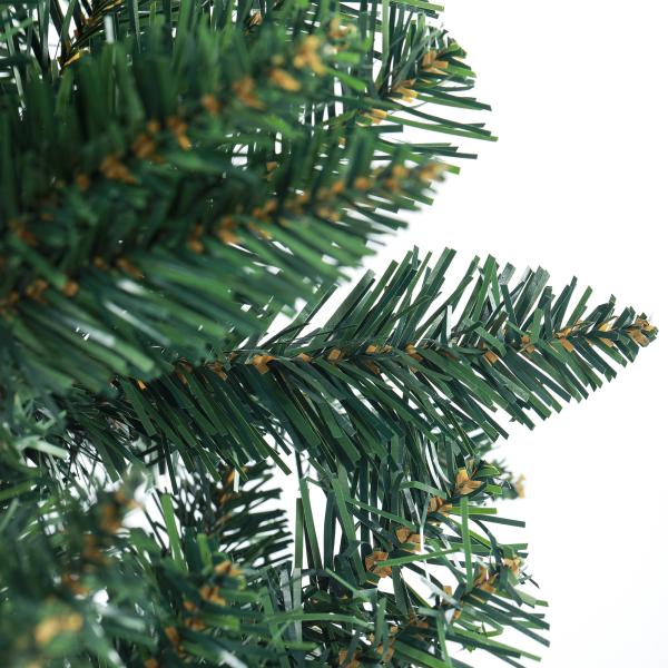 Árvore de Natal Tipo Lápis 210 cm com Base Dobrável e 687 Ramos para Escritório Verde