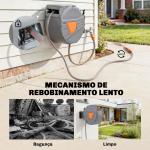 Carretel de Mangueira para Jardim 20+1,6 m com Bocal de 2 Modos Bloqueio Automático e Retracção Orientável 180° Laranja