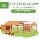 Galinheiro de Madeira para 4 - 8 Galinhas com Ninho Área Aberta de 2,1 ㎡ 240x112,5x76cm Madeira de Abeto