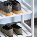 Sapateira de Madeira de 3 Níveis para até 9 Pares de Sapatos para Entrada Corredor Dormitório 70x26x57,5cm Branco