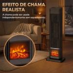 Aquecedor Elétrico Cerâmico PTC 2000W com 4 Modos, Chama Dinâmica, Comando, Oscilação 70° e Proteção contra Sobreaquecimento