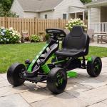 Kart a Pedais para Crianças com Embraiagem Automática Travão e Rodas Antiderrapantes em EVA 100x59x60,5 cm Verde