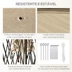Pérgola Dobrável Exterior com Altura Ajustável Teto Duplo 4 Mosquiteiras Removíveis e Bolsa de Transporte 3,3x3,3 m Bege
