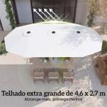 Guarda - Sol Duplo de Jardim 46x26 m com Manivela Manual Proteção UV50+ Capa Resistente à Água Branco