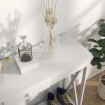 Mesa Consola Clássica com 1 Gaveta e 1 Prateleira de Armazenamento para a Entrada Mesa Auxiliar Sala de Estar Estilo Elegante 100x30x81cm Branco
