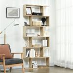 Estante para Livros Moderna Estante com 6 Prateleiras para Sala de Jantar Sala de Estar Estúdio 80x23x192 cm Madeira