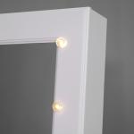 Armário para Joias 20 Luzes de LED Reclinável Fechadura Madeira 40x37x146cm Branco