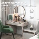 Mini Frigorífico para Cosméticos 10L 12V/240V para Arrefecer e Aquecer com Espelho de Luzes LED 23,5x28x34 cm Branco