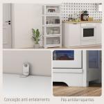 Vitrine Branco de 4 Níveis para Sala de Estar Anti - Tombo 59x30x139 cm com Portas Abatíveis de Acrílico Colecionador