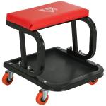 Banco de Oficina Móvel com Rodas Banco para Mecânico com Bandeja para Ferramentas e Estrutura de Aço 38x35x37 cm Vermelho
