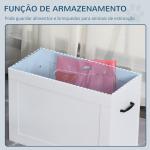 Comedouro Elevado para Cães com 2 Tigelas de Aço Inoxidável e Espaço de Armazenamento Oculto 60x30x41 cm Branco