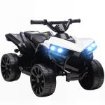 Quad Elétrico Infantil 6V Quad para Crianças dos 37 aos 72 Meses Velocidade até 3 km/h Faróis e Música 70x42x45 cm Branco